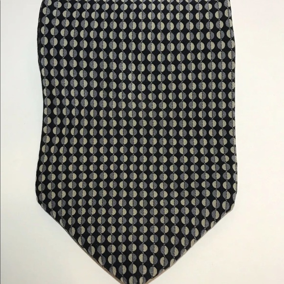 Kenneth Cole New York Tie Black Two Tone Circles - Picture 2 of 3